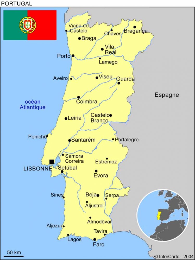 Carte Portugal & Plan