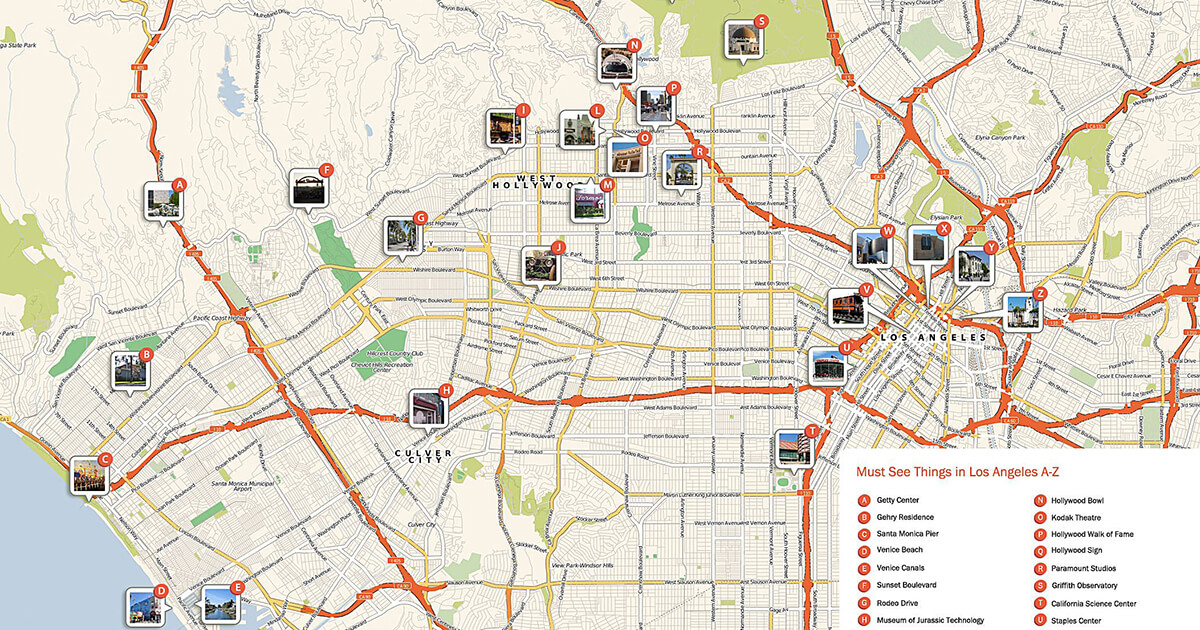 Carte Los Angeles & Plan