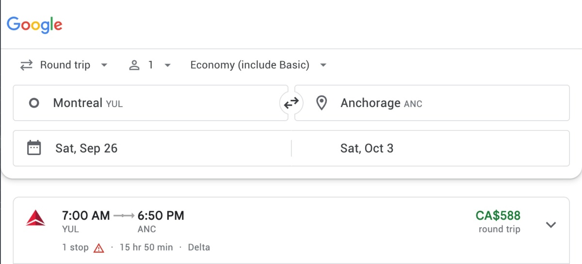 *Alaska* Vols vers Anchorage pour ~580$ (51% de rabais)