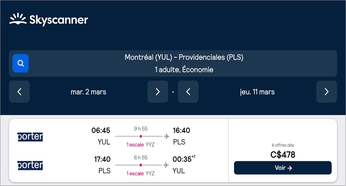 *Caraïbes* Vols vers les Îles Turques-et-Caïques pour ~470$ (41% de rabais)