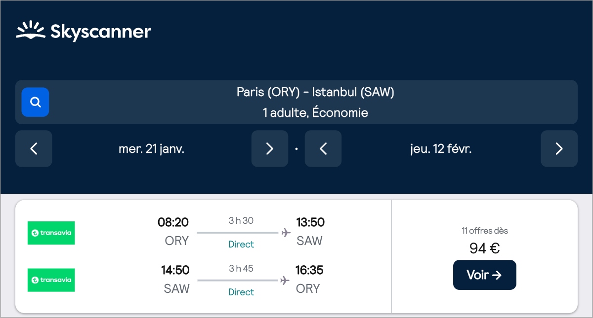 *Turquie* Vols vers Istanbul pour ~90€ (58% de réduction)