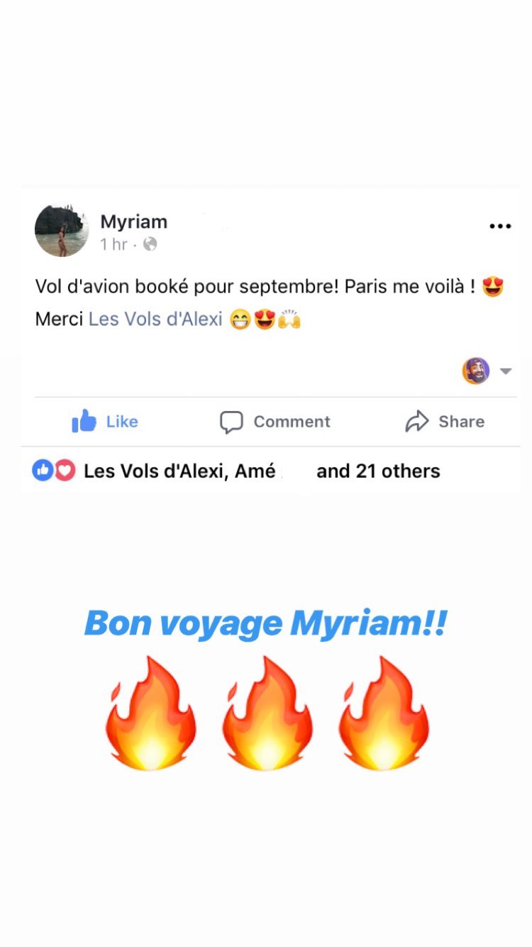 Vol d'avion booké pour septembre! Paris me voilà ! Merci Les Vols d'Alexi!